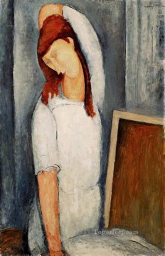 左腕を頭の後ろに置いたジャンヌ・エビュテルヌの肖像画 1919年 アメデオ・モディリアーニ Oil Paintings